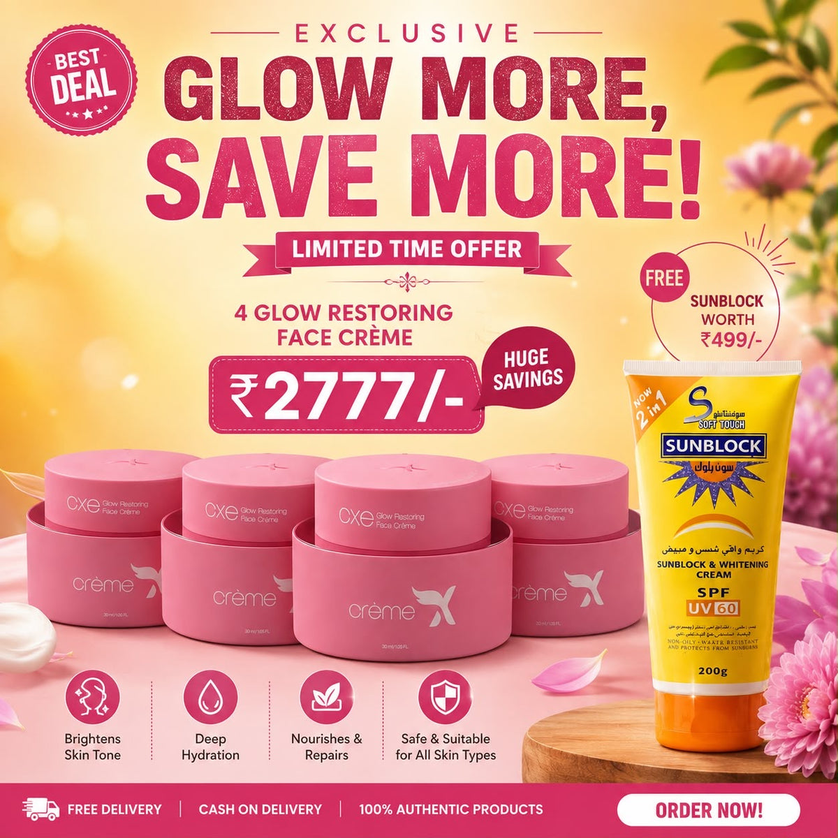 Face cream + sunscreen combo